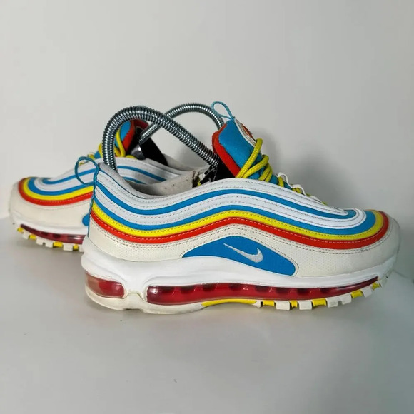 Nike Air Max 97 Summer Pack, White Blue Yellow, Size 5.5 Y - Picture 5 of 9